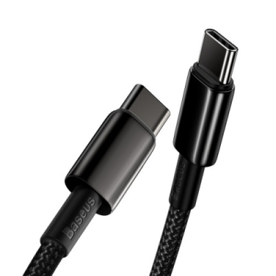 кабель baseus tungsten gold type-c - type-c 100w/2m (catwj-a01) (black) 