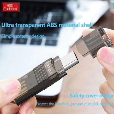 перехідник картрідер earldom et-ot99 usb + usb-c + tf card black 