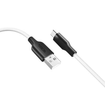 кабель ridea rc-m124 soft silico usb - type-c 3a/1m (біло-чорний) 