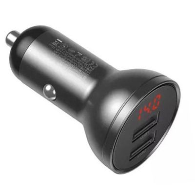 Автомобільний Зарядний Пристрій Baseus Digital Display Dual (CCBX-0G) 2USB/24W/4.8A (Grey)