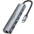 usb hub borofone dh16 6-в-1 type-c to hdmi+pd+usb3.0+usb2.0*2+rj45(l=0.15m) (сірий) 