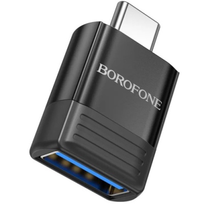 перехідник borofone bv18 type-c male - usb 3.0 female (чорний) 