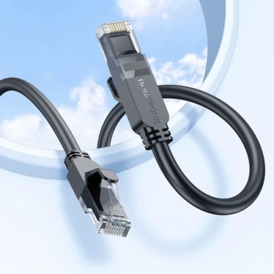 кабель мережевий (lan rj45) borofone bus01 (3м) (чорний) 