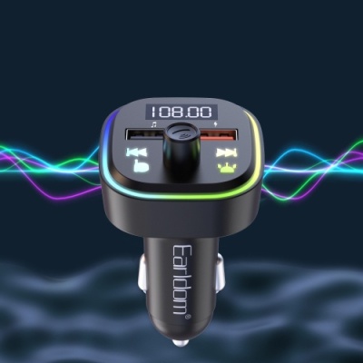 FM Модулятор Earldom ET-M85 RGB 7 colors/1USB/1U-Disk/3.1A (Чорний)