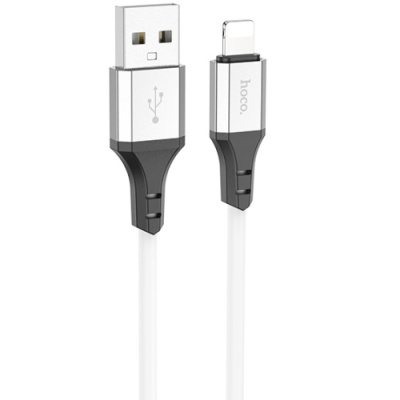 кабель hoco x86 silicone usb - lightning 2.4a/1m (білий) 