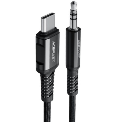 перехідник audio acefast c1-08 type-c - jack 3.5 2 pin (1м) (чорний) 