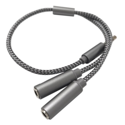 кабель aux splitter 3.5мм m /f 2х3.5мм 0.25m (сiрий) 