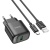 мережевий зарядний пристрій hoco c140a 1usb/18w/qc3.0 + (usb - type-c) (чорний) 