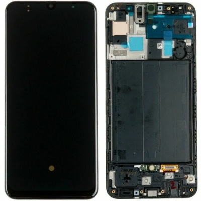 дисплей для samsung a505 galaxy a50 з рамкою + touchscreen black (oled)