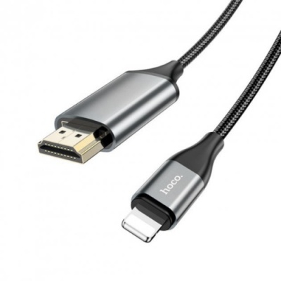 кабель hdmi hoco ua15 lightning - hdmi 2m (сірий) 