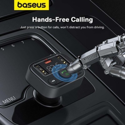 FM Модулятор Baseus (C10762300113-00) S-09 Lite Series Car FM Transmitter Cluster 35W (Чорний)