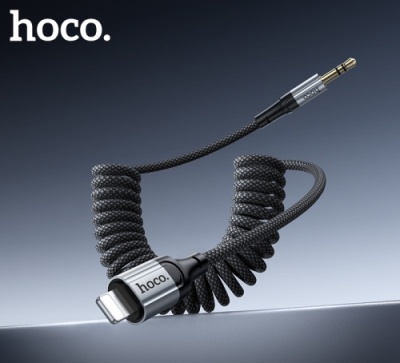 перехідник hoco upa33a lightning - jack 3.5 plug (1.5m) (чорний) 