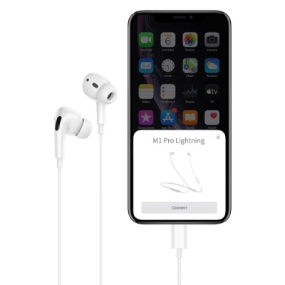 навушники hoco m1 pro lightning (білий) 