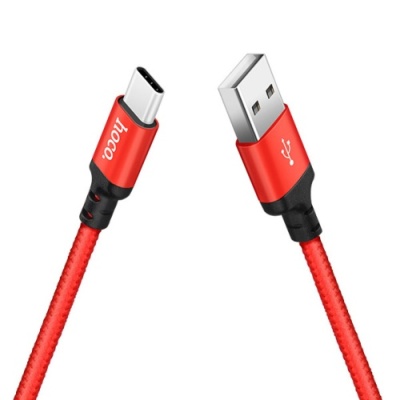 кабель hoco x14 times speed usb - type-c 3.0a/2m (червоно-чорний) 