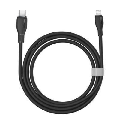 кабель baseus pudding series fast charging cable type-c - lightning 20w/2m (p10355701111-01) (black) 