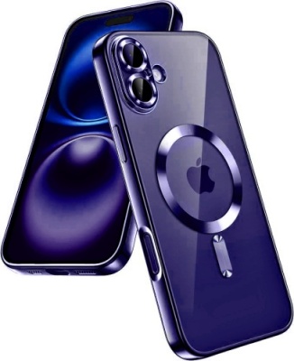 Купить чохол tpu metallic full camera with magsafe для apple iphone 16 (dark purple) онлайн