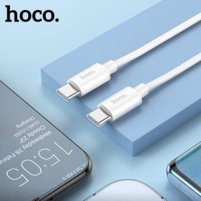 кабель hoco x87 magic silicone (pd) type-c - type-c 60w 3a/1m (білий) 