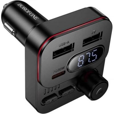 FM Модулятор Borofone BC61 PD30W + USB 15W (Чорний)