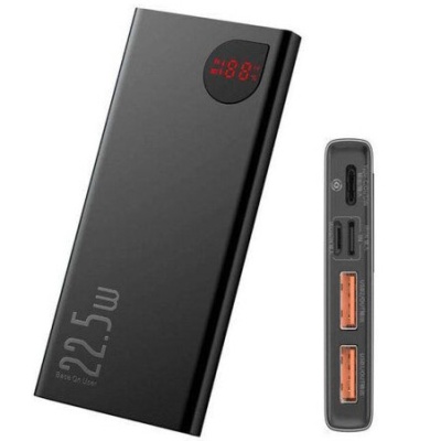 додаткова батарея power bank baseus ppad 000001 adaman metal qc 22.5w 10000 mah (чорний) 