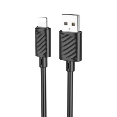 кабель hoco x88 gratifield usb - lightning 2.4a/1m (чорний) 