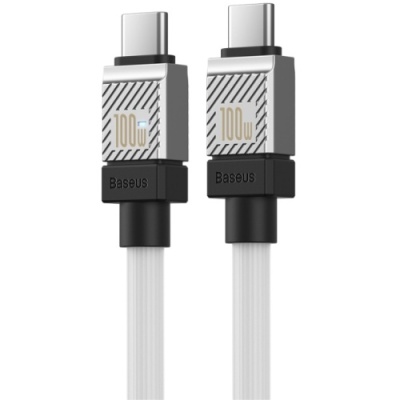 кабель baseus coolplay series (pd) type-c - type-c 100w/1m (cakw000202) (white) 