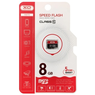 карта пам'яті xo microsdhc 8gb class 10 (чорно-червоний) 