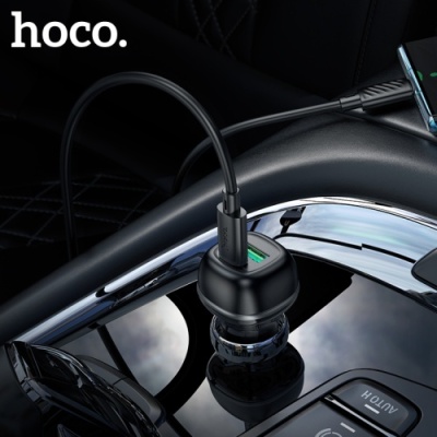Автомобільний Зарядний Пристрій Hoco Z58A 1USB/1USB-C QC/PD48W + (Type-C - Type-C) (Чорний)