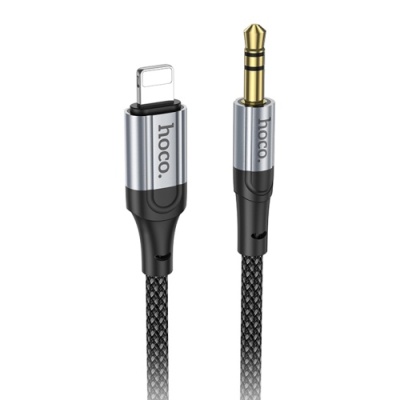 кабель aux hoco upa26 3.5mm(male) - lightning(male) 1m (чорний) 