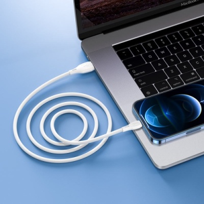 кабель hoco x61 silicone usb - lightning 2.4a/1m (білий) 