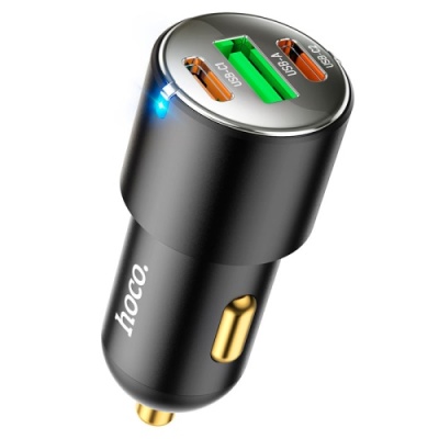 Автомобільний Зарядний Пристрій Hoco NZ6 45W 1USB/18W/QC3.0 + 2Type-C/25W/PD (Чорний)