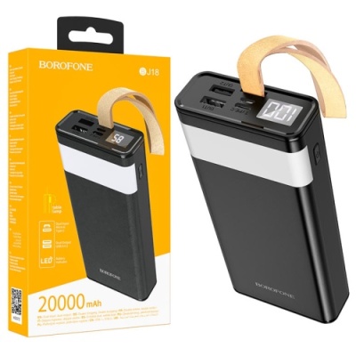 додаткова батарея power bank borofone bj18 coolmy digital display 20000 mah (чорний) 