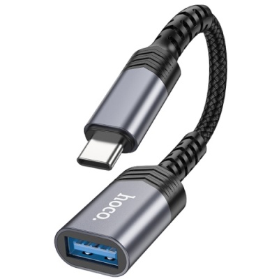 перехідник hoco ua24 type-c to usb 3.0 (сірий) 