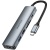 usb hub borofone dh15 6-in-1 type-c to hdmi+pd+usb3.0+usb2.0+sd+tf(l=0.15m) (сiрий) 