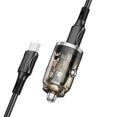 Автомобільний Зарядний Пристрій Borofone BZ29 1Type-C/30W/PD + (Type-C - Type-C) (Чорний)