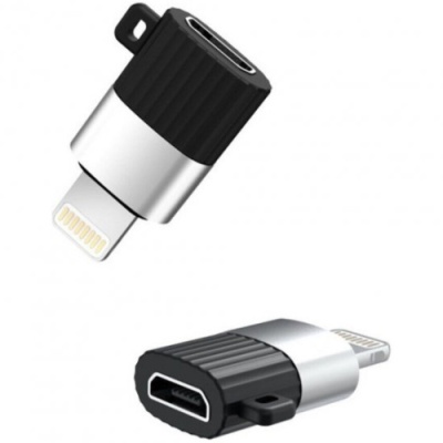перехідник xo nb149b microusb - lightning (чорний) 
