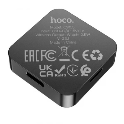 безпровідний зарядний пристрій для apple watch hoco cw55 магнітний (чорний) 