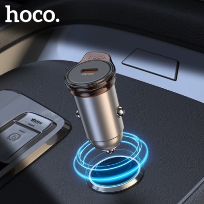 Автомобільний Зарядний Пристрій Hoco NZ16 PD30W (1Type-C) (сірий)