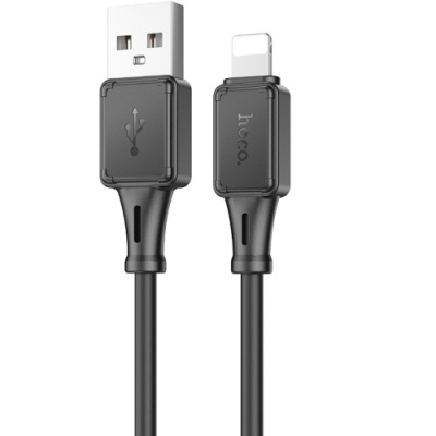кабель hoco x101 silicone usb - lightning 2.4a/1m (чорний) 