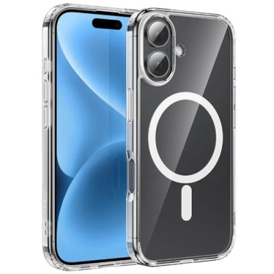 Купить чохол hoco "magnetic series airbag anti-fall protective shell" для apple iphone 17 (прозорий) онлайн