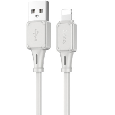 кабель hoco x101 silicone usb - lightning 2.4a/1m (сірий) 