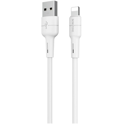 кабель borofone bx30 silicone usb - lightning 2.4a/1m (білий) 