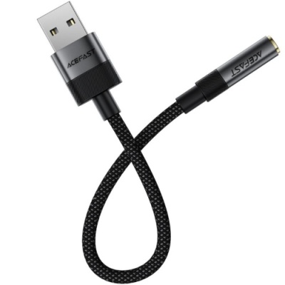 перехідник audio acefast j13 usb - jack 3.5 (чорний) 
