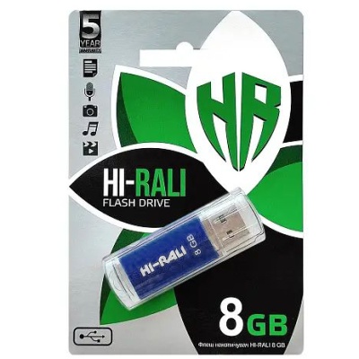 usb флеш-накопичувач hi-rali rocket 8gb (синій) 