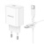 Мережевий Зарядний Пристрій Borofone BA81A Power 1Type-C/20W/PD + (Type-C - Type-C) (Білий) мережевий зарядний пристрій borofone ba81a power 1type-c/20w/pd + (type-c - type-c) (білий)