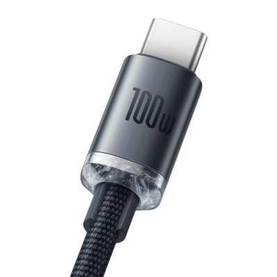 кабель baseus crystal shine usb - type-c 100w/2m (cajy000501) (black) 
