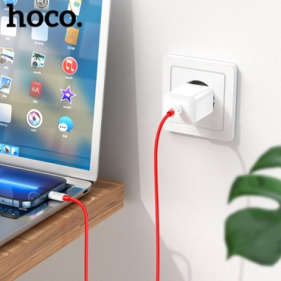 кабель hoco x87 magic silicone (pd) type-c - lightning 20w 3a/1m (червоний) 