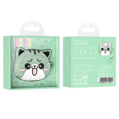 бездротові навушники (tws) hoco ew48 mint cat (зелений) 