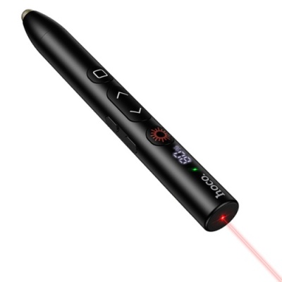 презентер із лазерною указкою hoco gm203 (бездротовий usb-приймач 2,4 ггц/стилус/lcd) (чорний) 