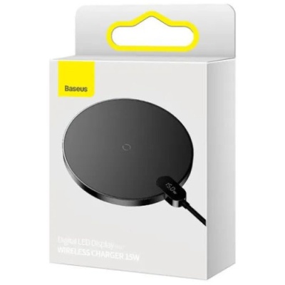 безпровідний зарядний пристрій baseus digital led display gen 2 15w (black) 