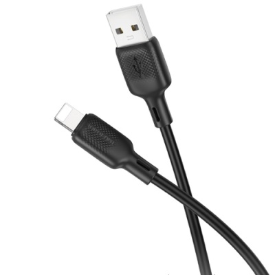 кабель borofone bx113 silicone usb - lightning 2.4a/2m (чорний) 